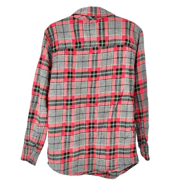 Carters Button Up Shirt Boys Size 8 Gray Red Plaid Cotton Casual Long Sleeve - Picture 3 of 5